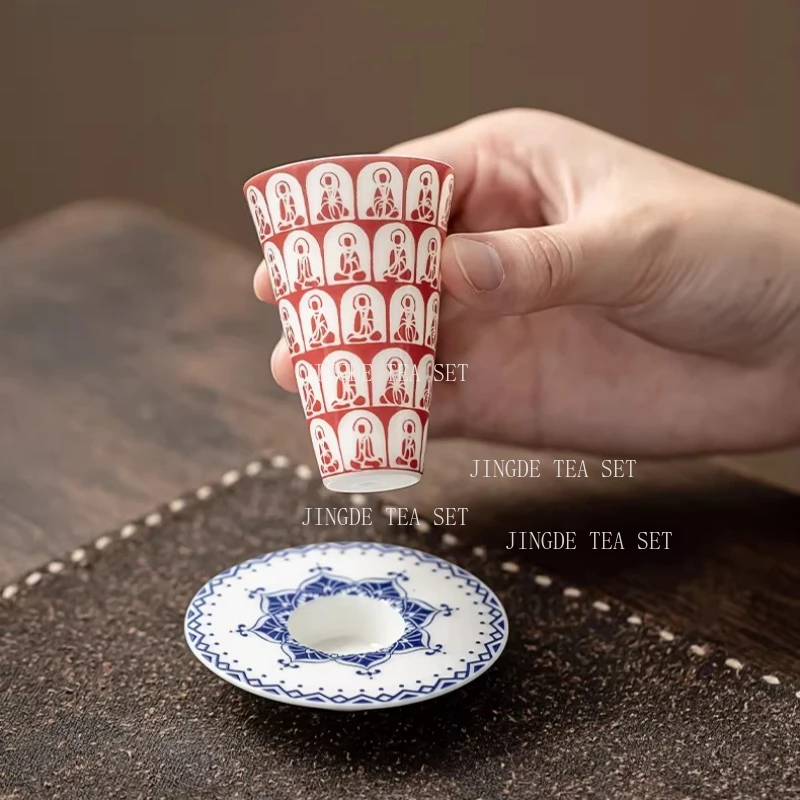 30ml Dunhuang Buddha Statue Tea Cup Chinese Ceramic Tea Cup Home Master's Cup Small Capacity Tea Cups Drinking Utensils Teacups
