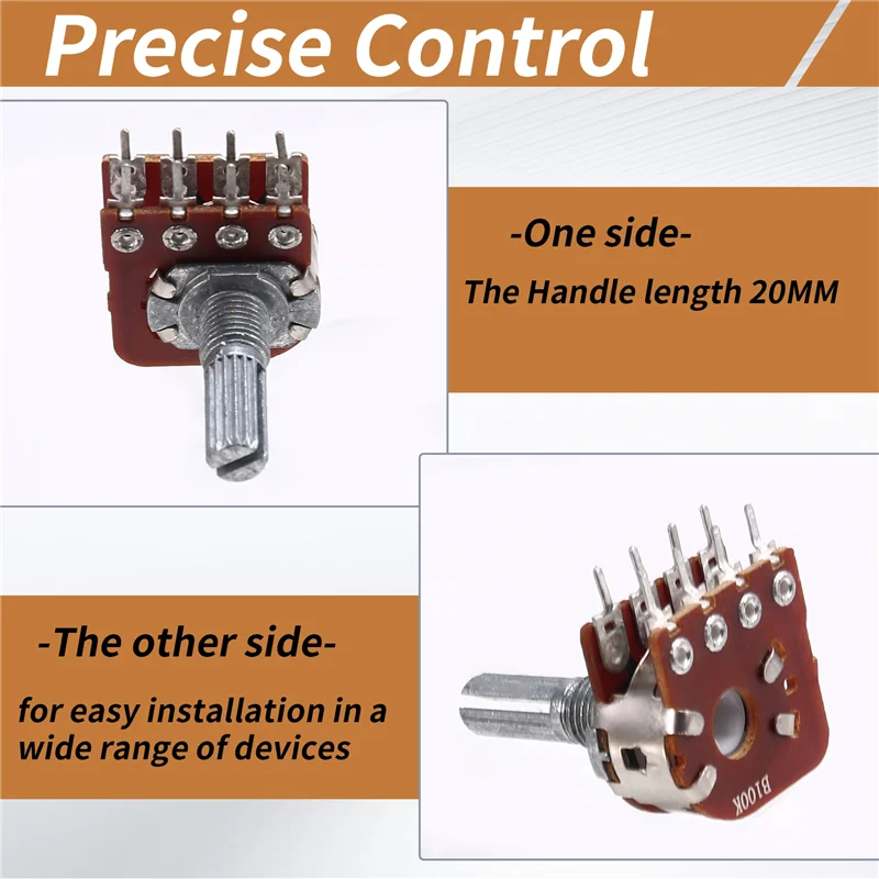 

Excellent-3 Piece B100K Dual Fever Audio Speaker Amplifier Adjustable Step Master Volume Potentiometer 20Mm Flower Handle 8 Feet