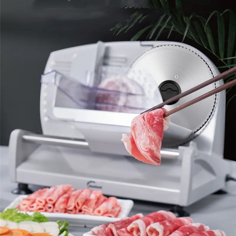 220V Electric Food Slicer Meat Food Household Desktop Meat Slicer Lamb and Beef Slicers 0-22mm Bread Ham Meat Cutting Machine