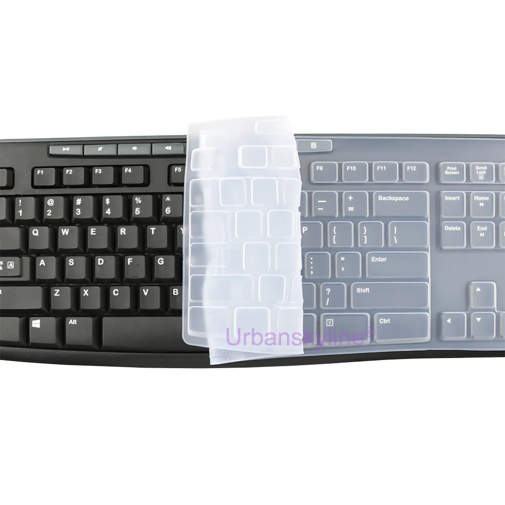 Keyboard Cover for Logitech K200 K260 K270 K275 K295 MK200 MK260 MK270 MK275 MK295 Silicone Protector Skin Case Film Clear Black