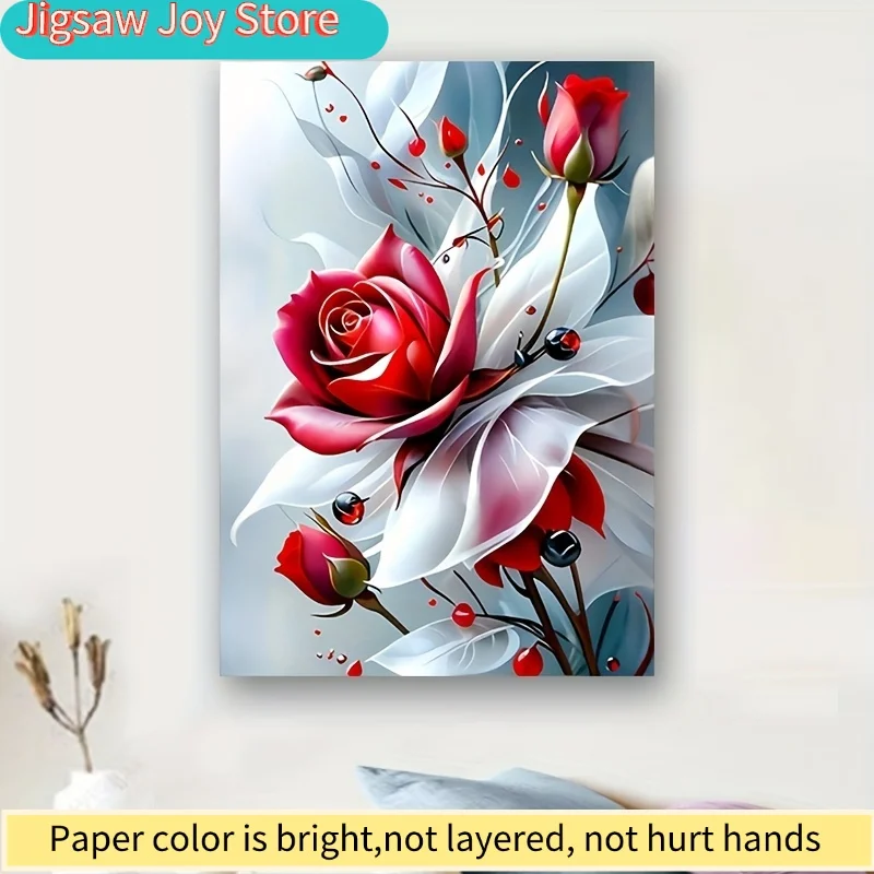 

1000 деталей: Красивый пазл-головоломка с розами, разноцветные розы, портативный художественный проект DIY, игра-головоломка, /Крист/