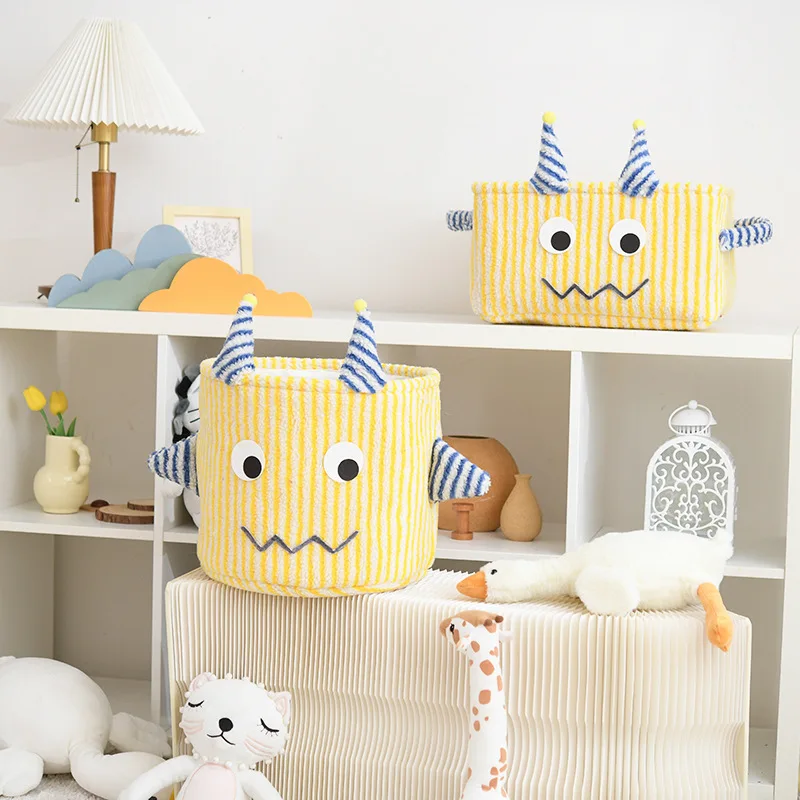 

Soft Cute Plush Kid Storage Basket Cartoon Toy Sundries Organizer Baby Things Organizing Box Healthy Washable Folding Fabric Bin