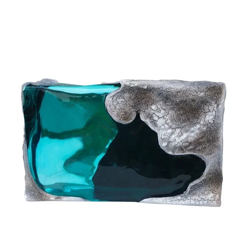 A  Hotel staircase corner transparent resin landscape stone ornament fiberglass sculpture ornament