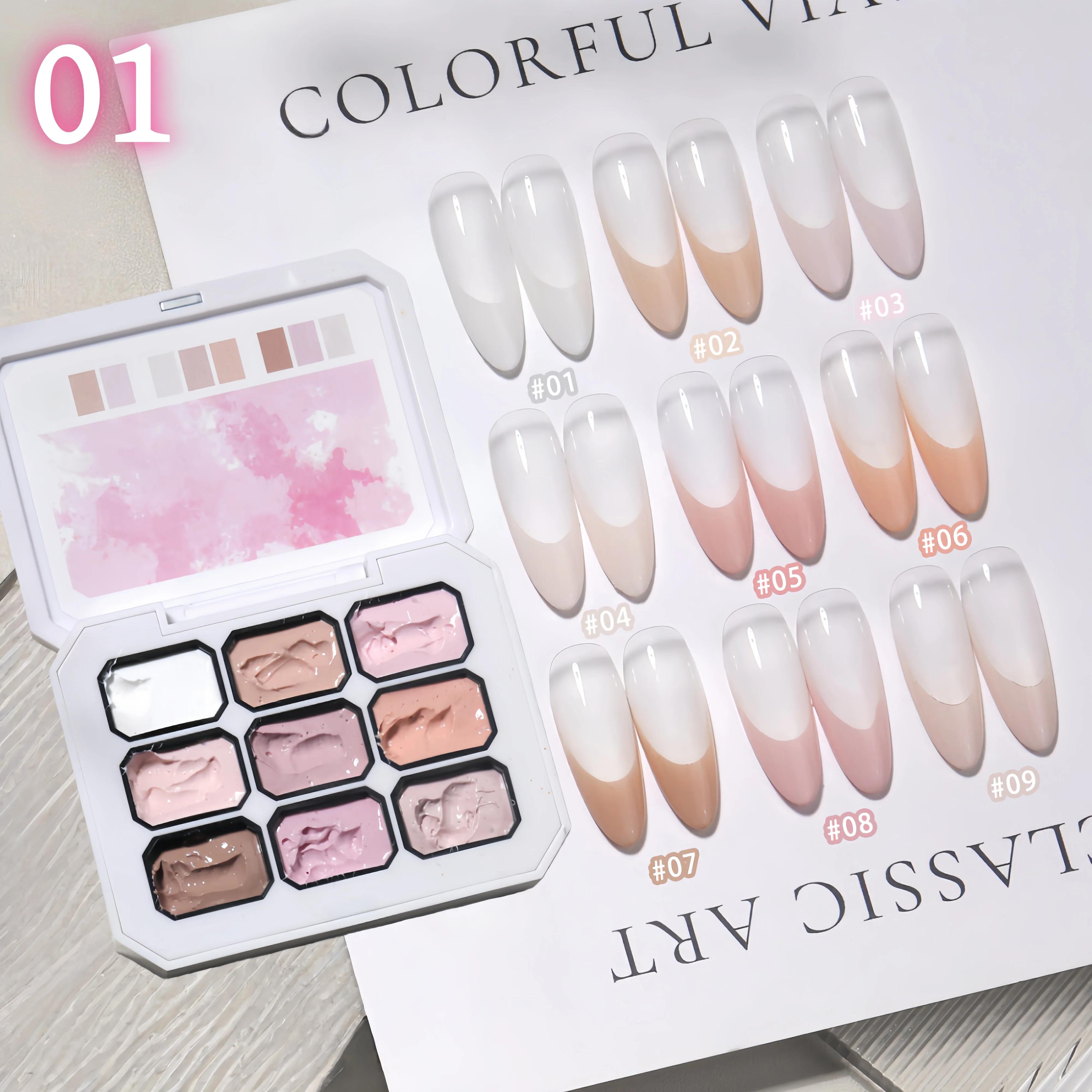 9-Color Solid Nail Polish, Pink, Macaron Painting Gel, High Saturation Popular Solid Nail Polish, Used for Nail Art