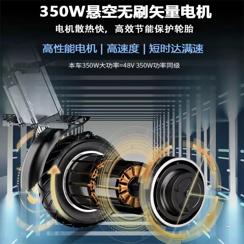 2-Seater Lightweight Foldable Electric Tricycle Portable 3-Wheel Scooter for Parent-Child Daily Commute