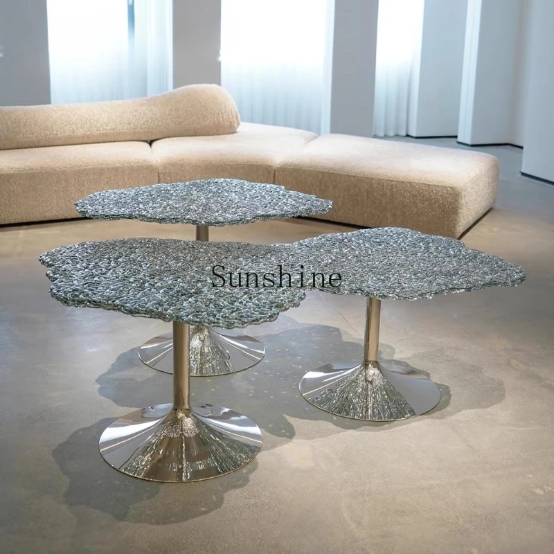 

Italian magic crystal creative design living room sofa personality small coffee table simple and modern