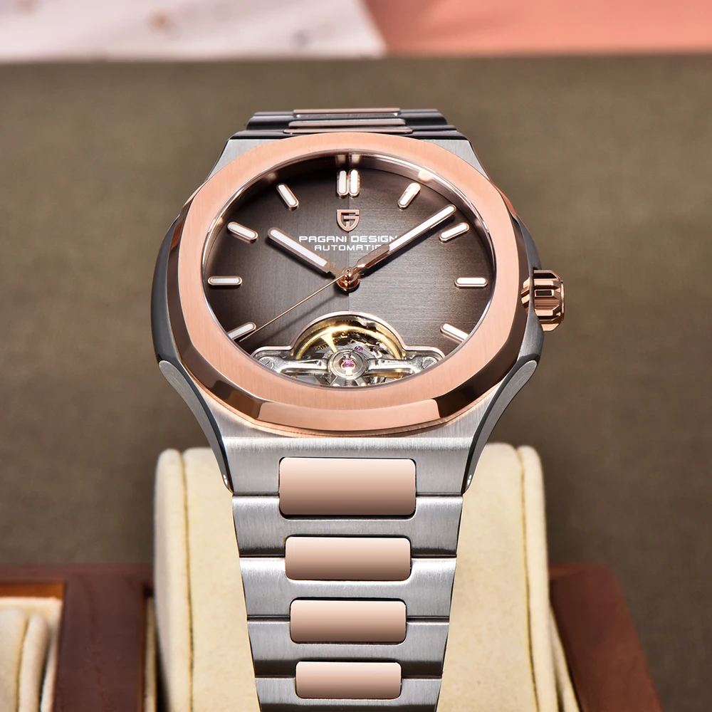 

Men's Watches 2025 New PAGANI DESIGN Tourbillon Mechanical Wristwatches Luxury Rose Gold Automatic Watch For Men Sapphire Mirror