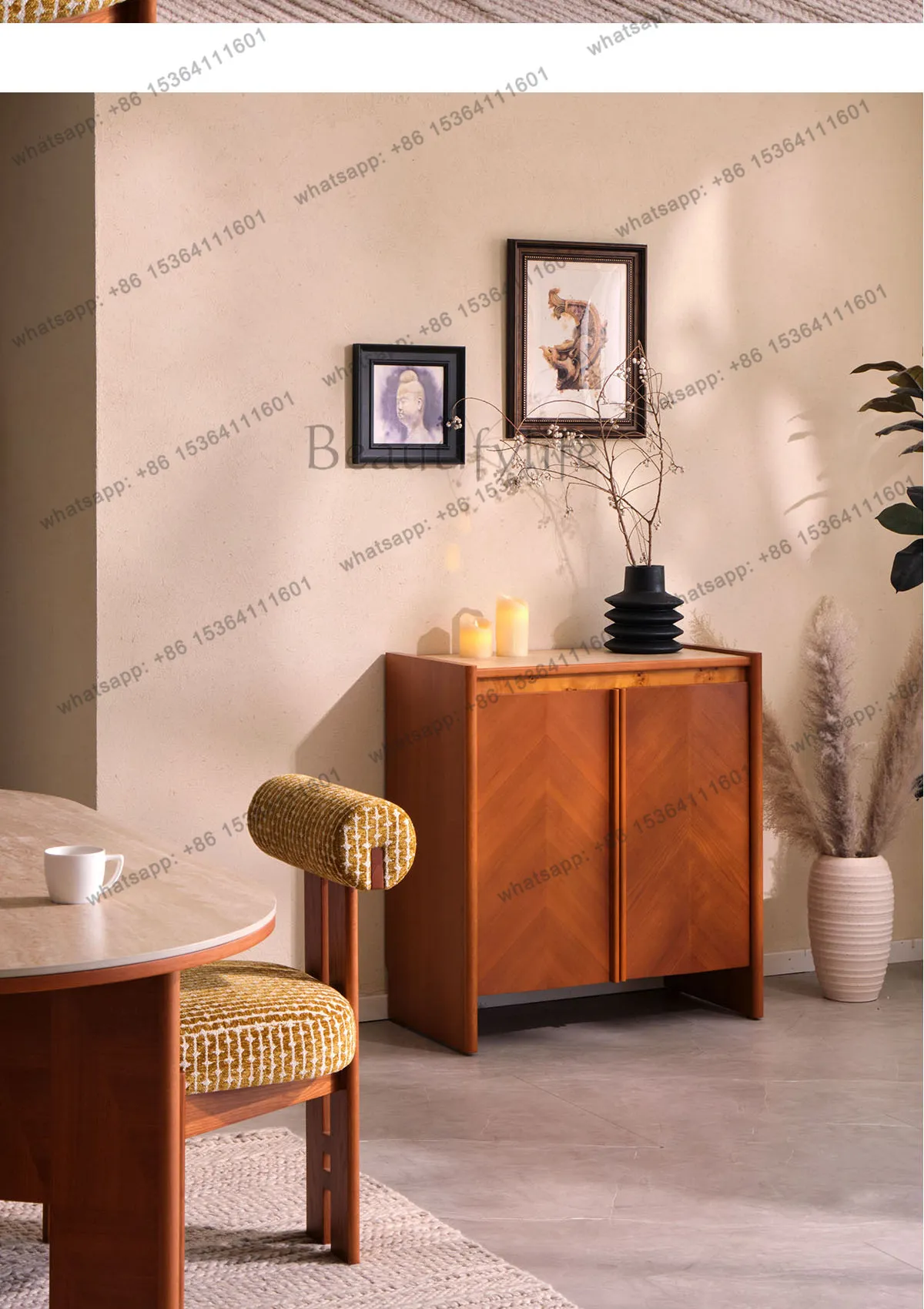 PG Youhe retro medieval Nordic teak side cabinet, entrance cabinet, dining side cabinet, sofa side living room decoration