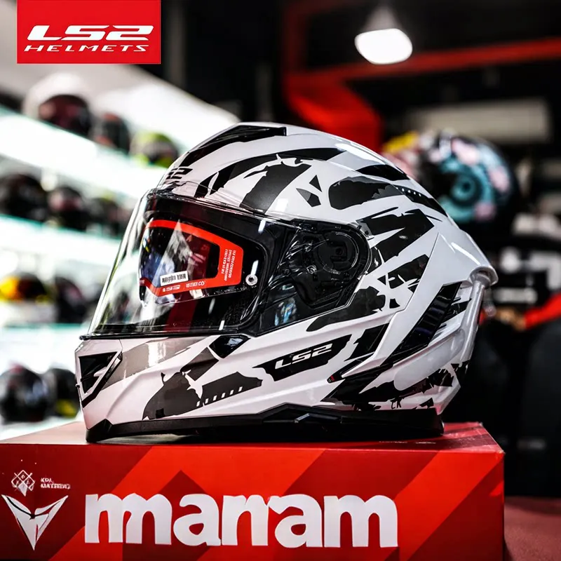LS2 FF818 Motorcycle Helmets Full Face Double Lens Off-road Racing Helmet Men Breathable Cascos Para Moto DOT Casco Moto