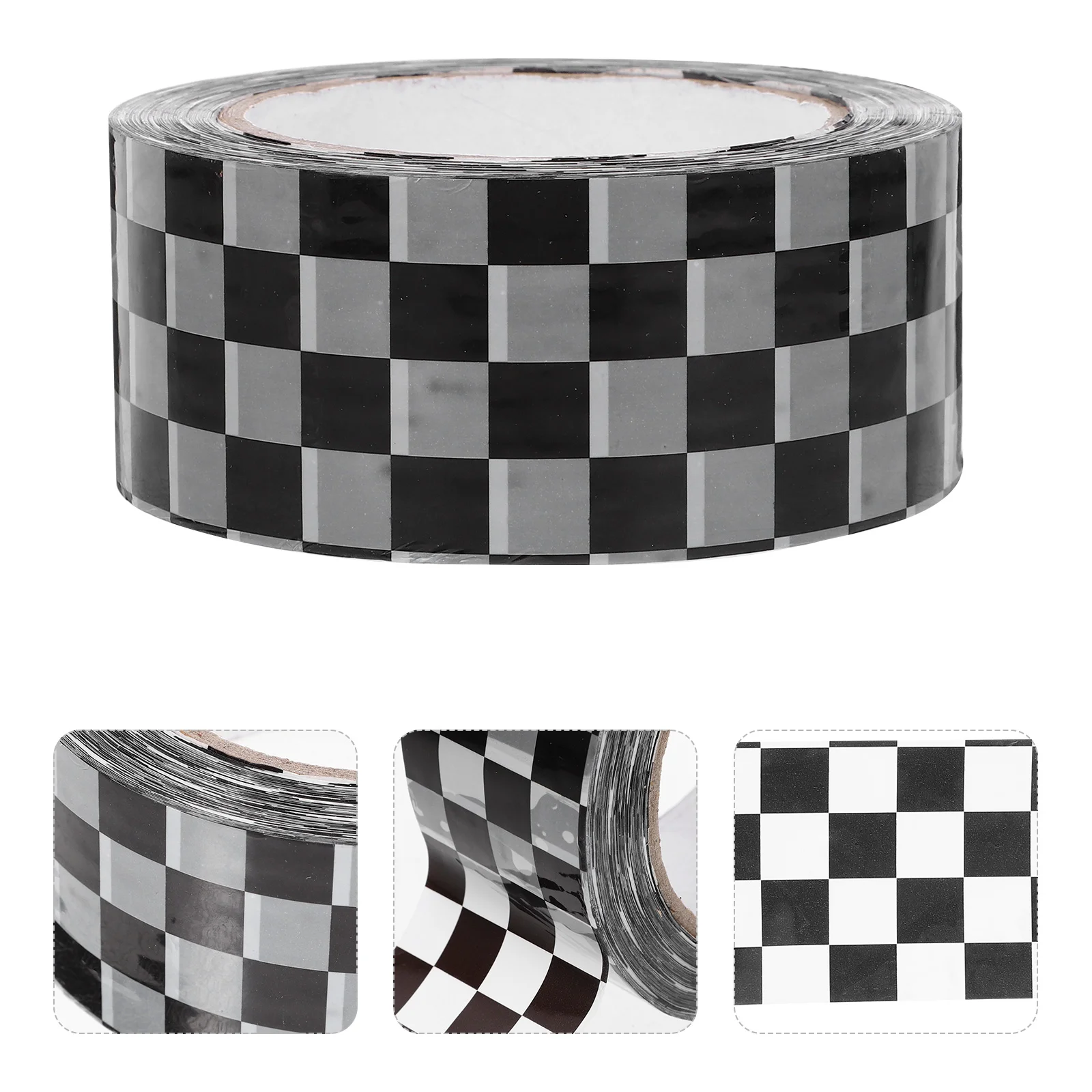 2 Rolls Black White Checkerboard Pattern Duct Tape Packing Sealing Wrapping Shipping Delivery Packaging Adhesive Fastener Tapes
