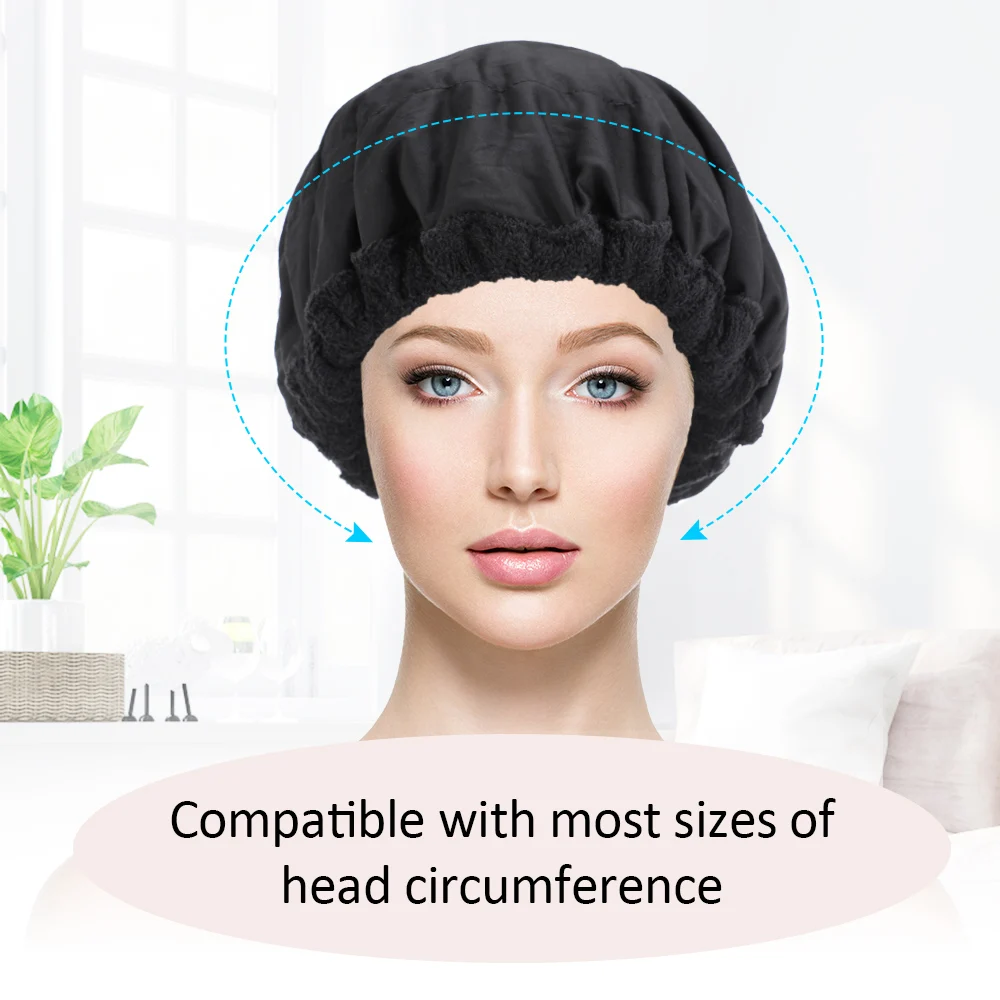 Flaxseed Hair Care Cap Wireless Heating Cap Hair Mask Microwavable Hot Head Thermal Heat Drying Hat Steamer Hair Care