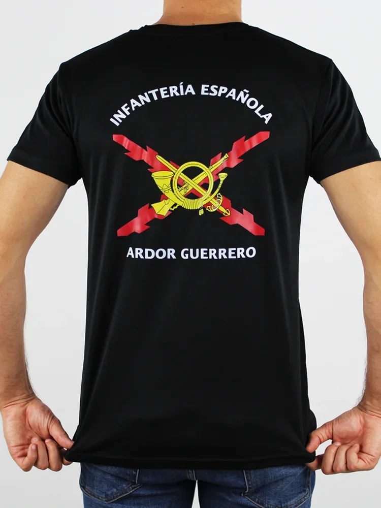 Spanish Army Infantry Badge Burgundy Cross T-Shirt 100% Cotton O-Neck Short Sleeve Summer Casual Mens T-shirt Streetwear