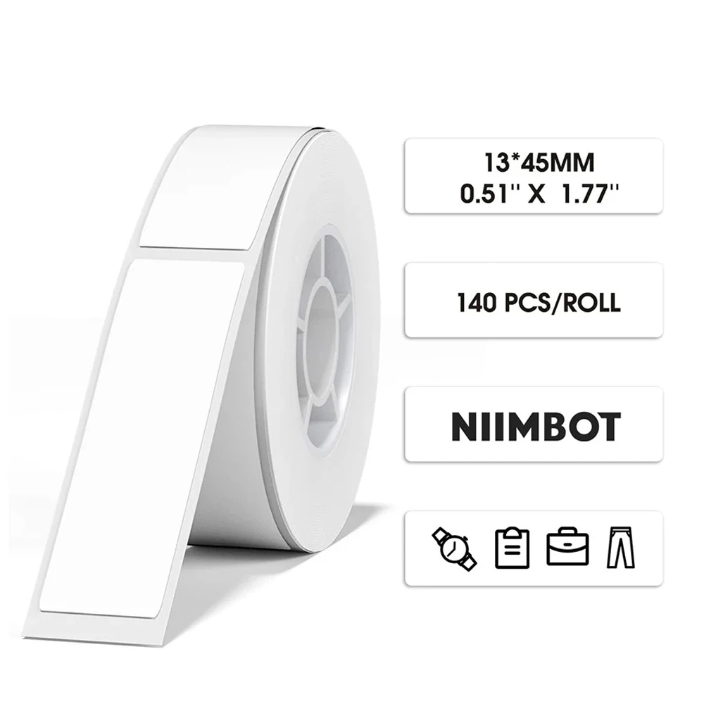 NiiMBOT D110 White Sticker Label Thermal Sticker 3/5/10 Rolls Paper For D11 D101 Niimbot Mini Portable Thermal Printer Waterproo