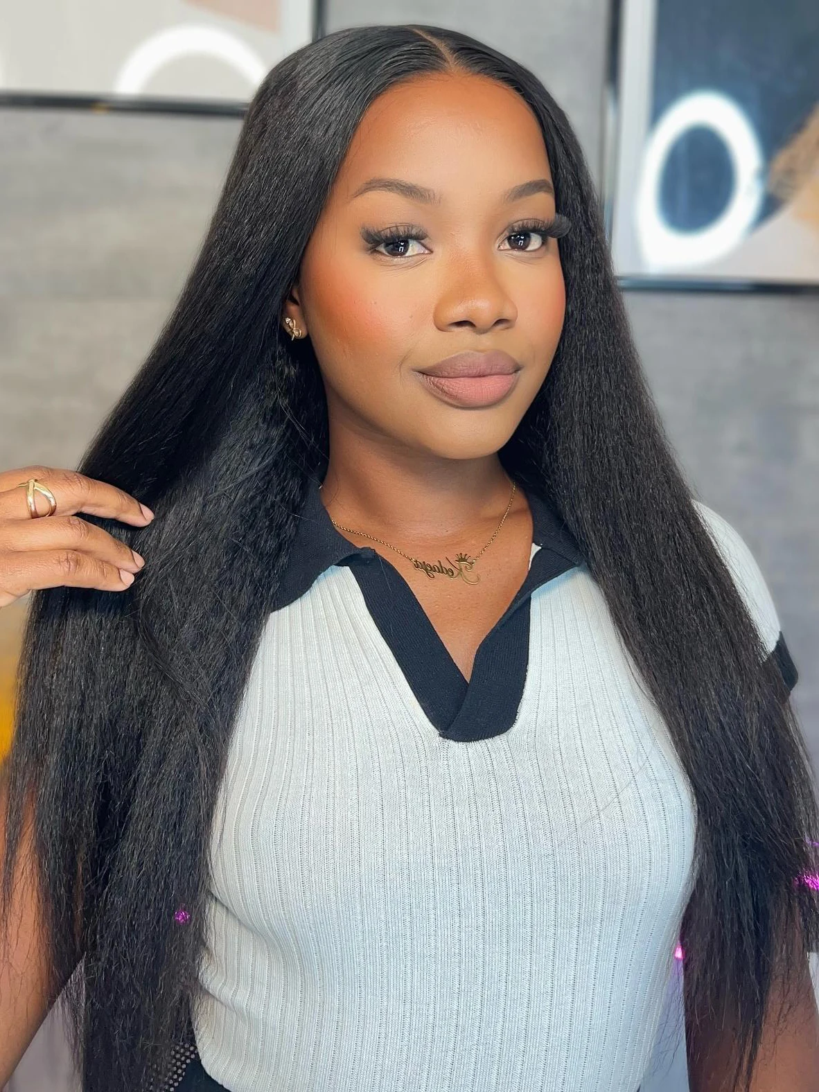 Wow Angel 34 Zoll 13x6 HD Lace Front Perücken Yaki Straight Lace Frontal Echthaarperücken 250 % vorgebleichtes brasilianisches Haar für Frauen