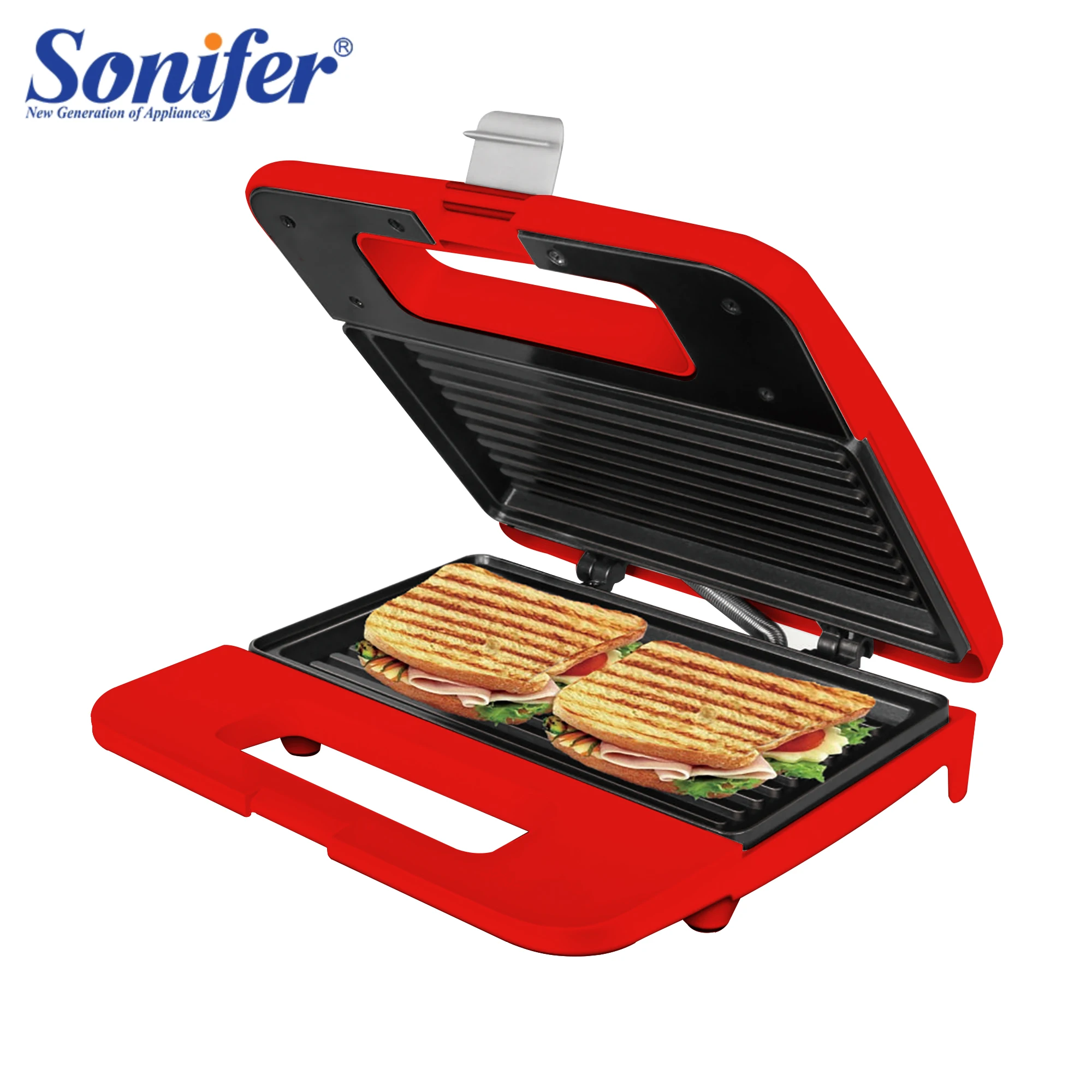 Electric Sandwich Maker Toast Cooking Kitchen Appliances Sandwiches Press Breakfast Machine Waffles Pot Iron Baking Pan Sonifer