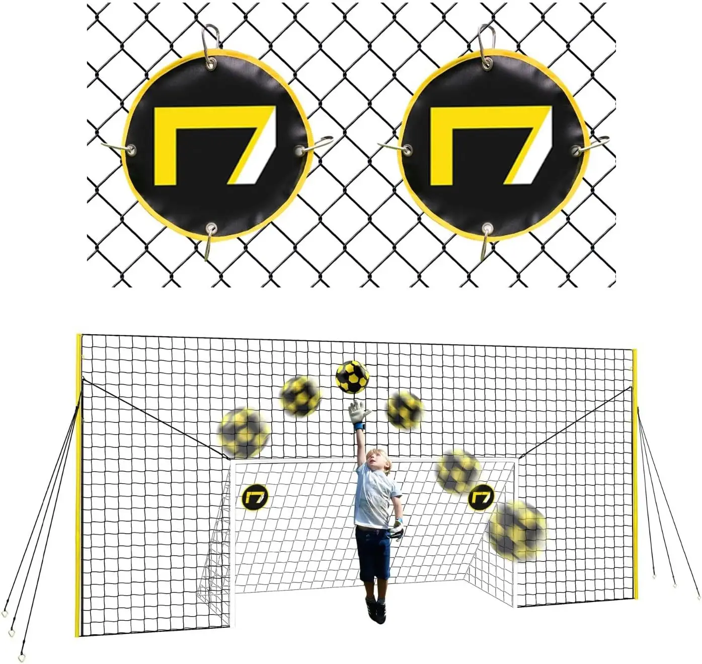 Goal Net & Soccer Backstop Net with  - Soccer Nets for Backyard All in One