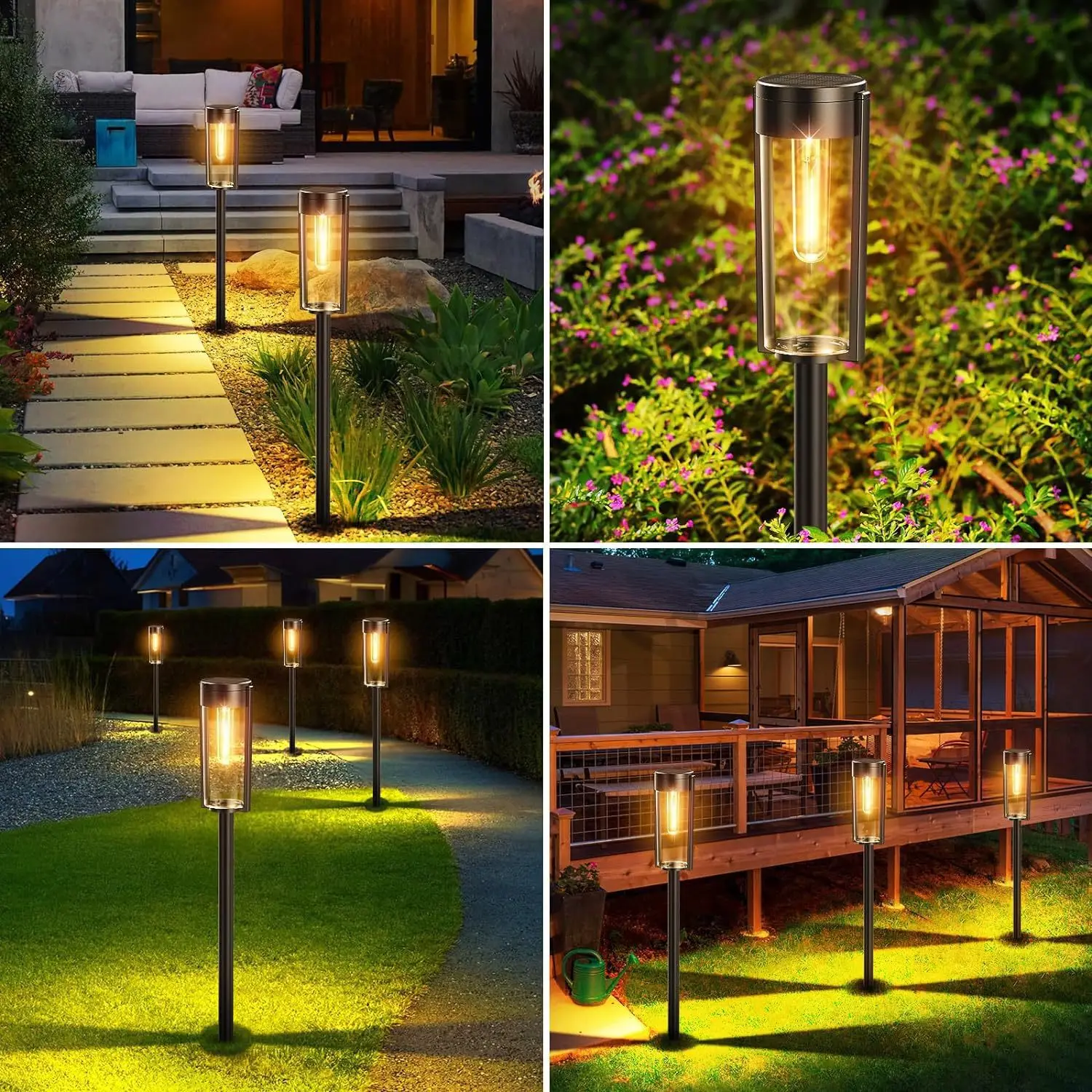 LED Solar Pathway Lichter Outdoor Garten Lampe Wasserdicht Landschaft Lichter Lichter Gehweg Auffahrt Rasen Terrasse Garten Dekor