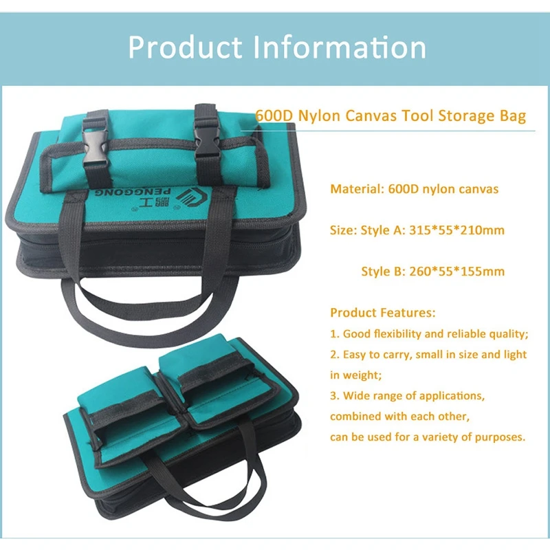 PENGGONG Oxford Cloth Tool Bag Portable Electrician Bag Thicken Large Capacity Bag For Tools Men Crossbody Bag Tool