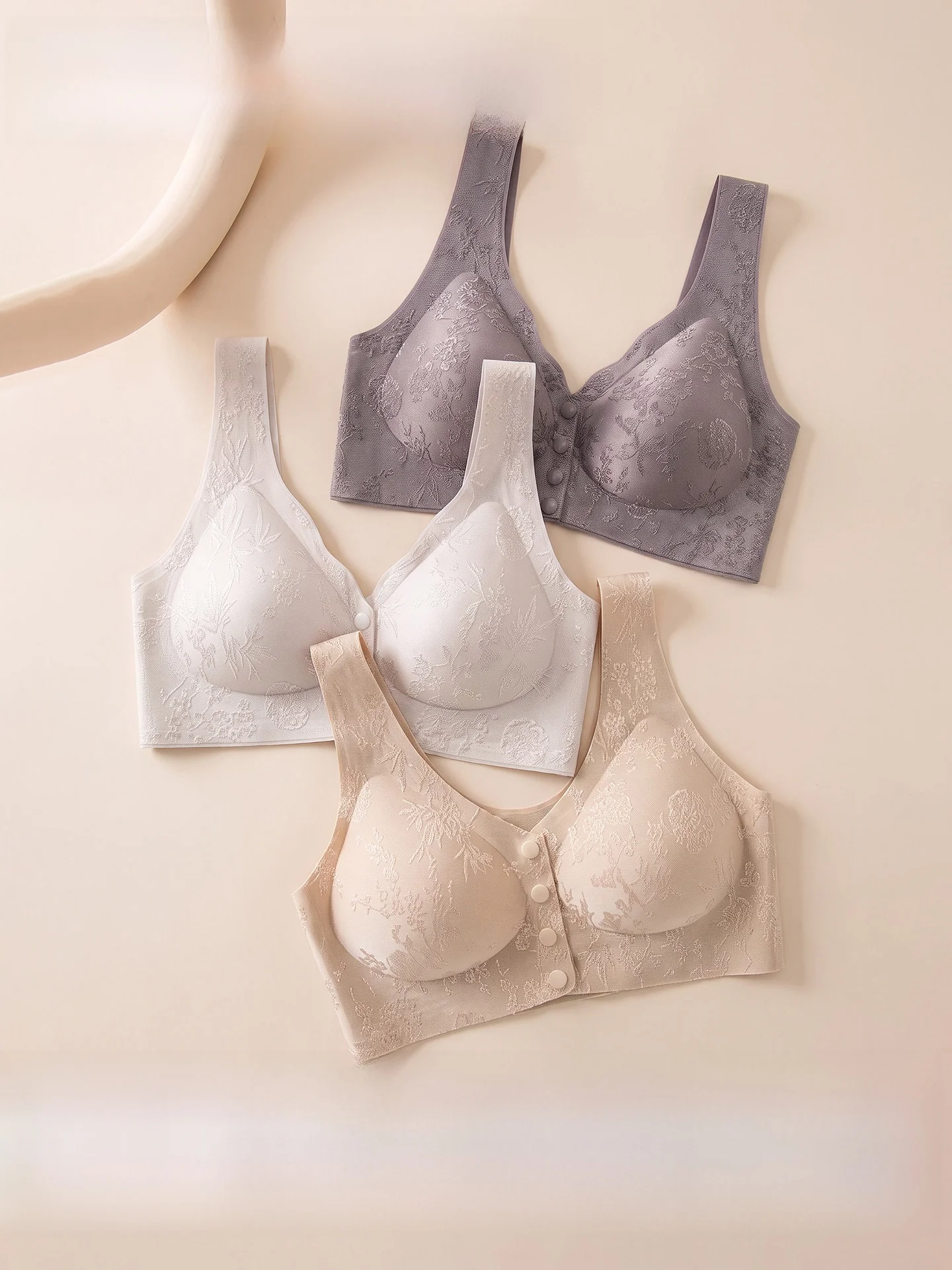 Wireless Sleep Bra  Mom Gathered Anti-Sagging Seamless Underwear Traditional Chinese Style Auxiliary Breast Collection
