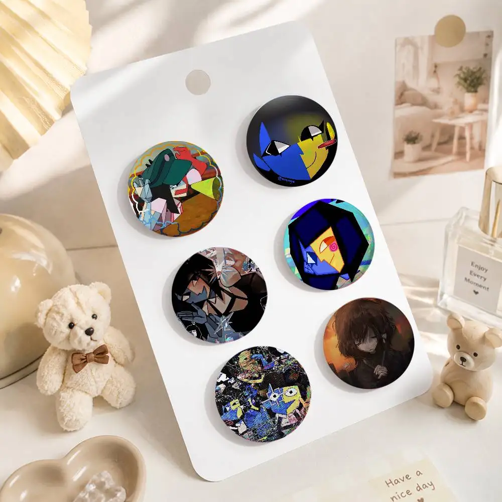 Ena G-Graphic S-Sthetic Rain Rock-E Round Snap-in Brooches Lapel Pins Badges Fan Collection Accessories Jewelry Handmade Gifts