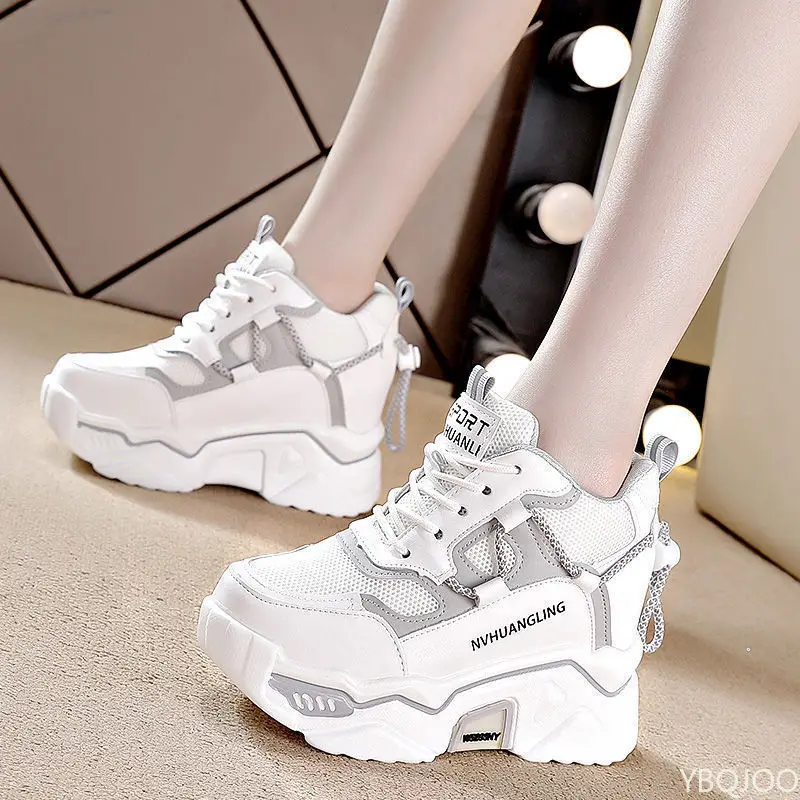 Small Size Spring Autumn Fashionable Thick Sole Height Increasing Women's Shoes Versatile Casual and Comfortable Dad Shoes