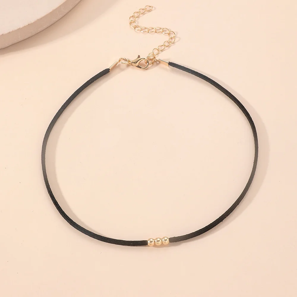 خمر القوطية قصيرة الأسود قلادة قطيفة مع حبة بسيطة الشرير الصخرة الرقبة مجوهرات الإكسسوارات عزم الدوران Chocker Collares