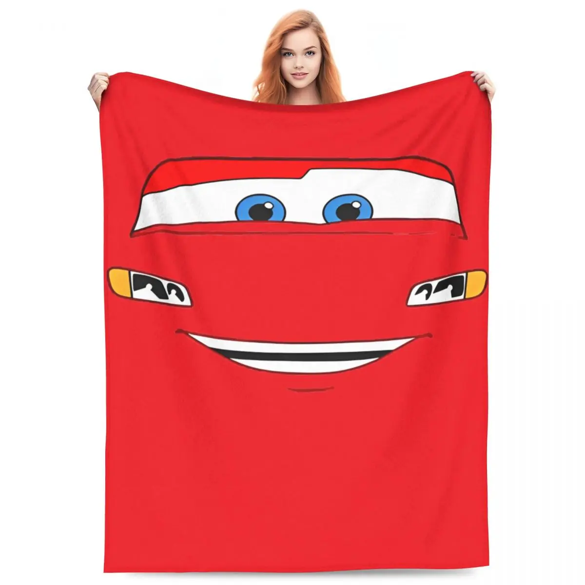 

Фланелевое одеяло Happy McQueen Cars, теплое одеяло для путешествий на открытом воздухе, самолетное покрывало с графическим рисунком, чехол для дивана-кровати