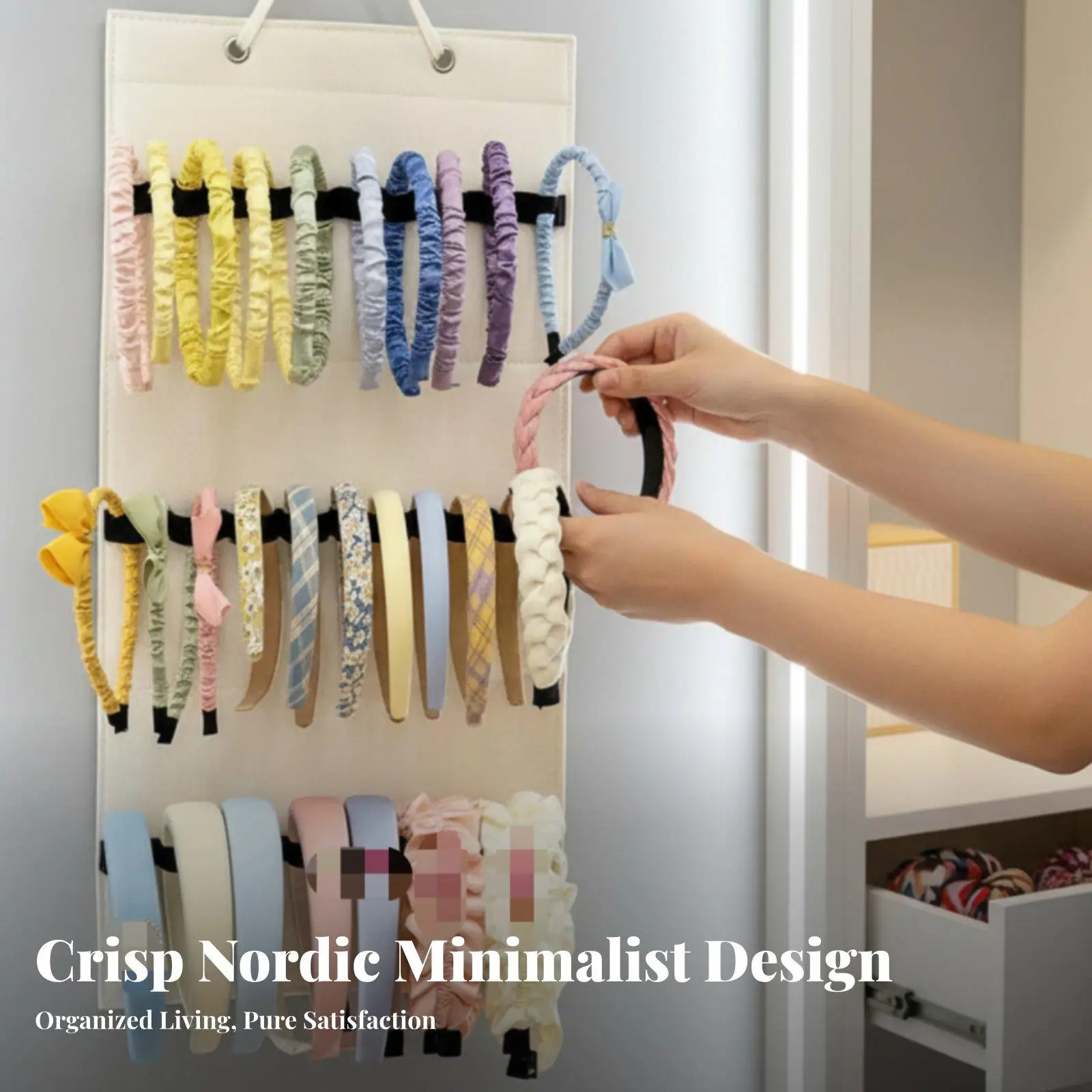 Scrunchie Hair Hoop Holder Space Saving Headband Holder Multi-Functional Wall