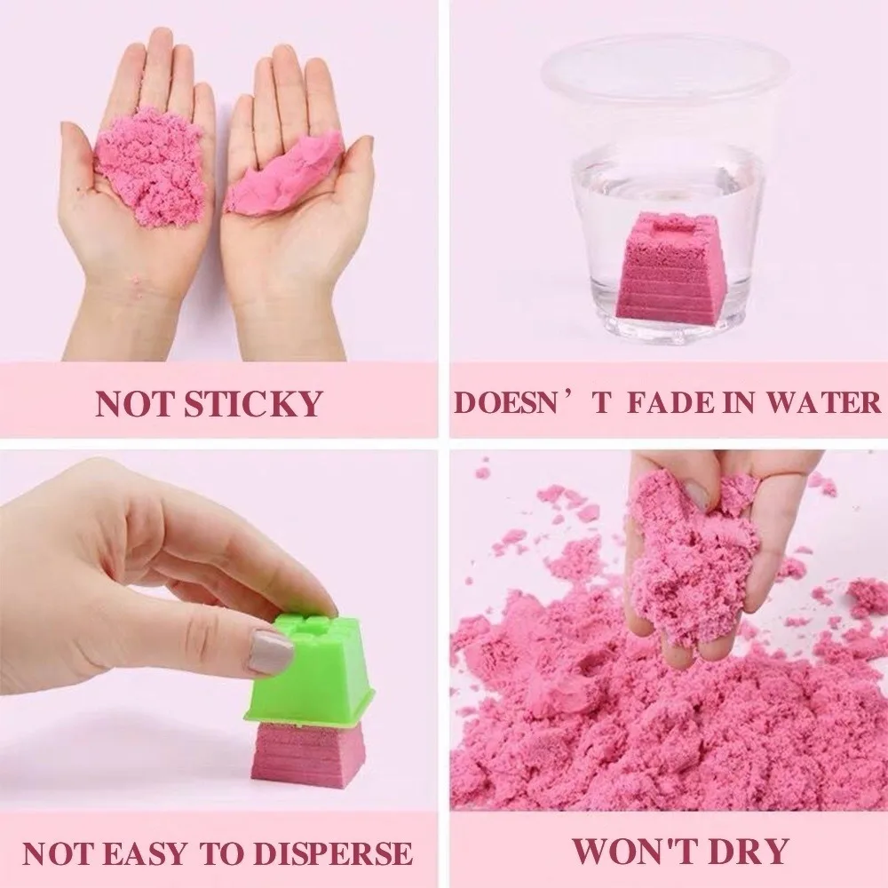 Divertente set da gioco con sabbia colorata, ultraleggero, fai da te, spazio per bambini, giocattolo con sabbia, puzzle, strumenti per giocare con la sabbia, castello di argilla, giocattoli per la spiaggia