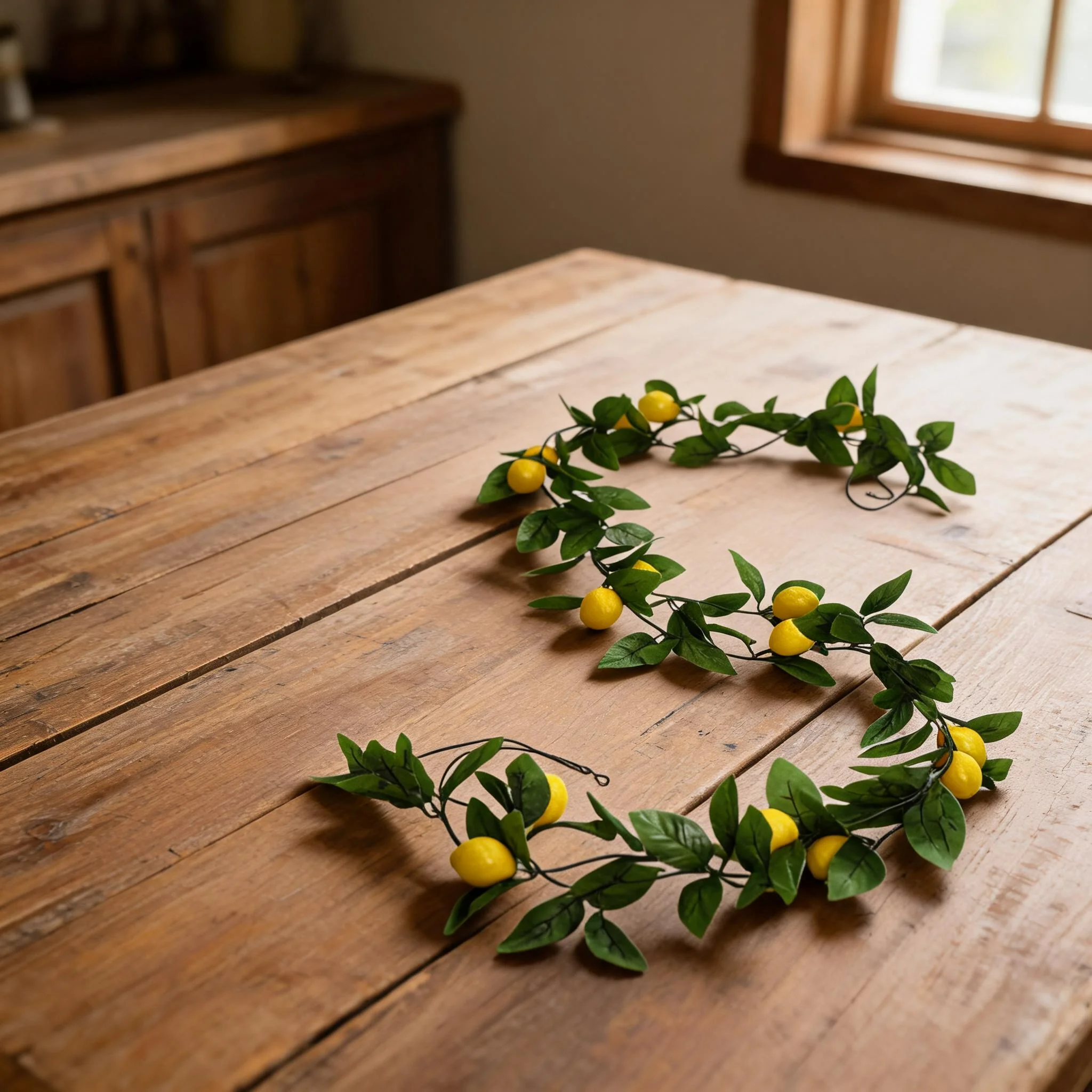 Artificial Simulation Lemon Vine Green Plant, Fake Foliage Hanging Garland, Decorative Cover For Air‑Conditioning Pipe, Indoor