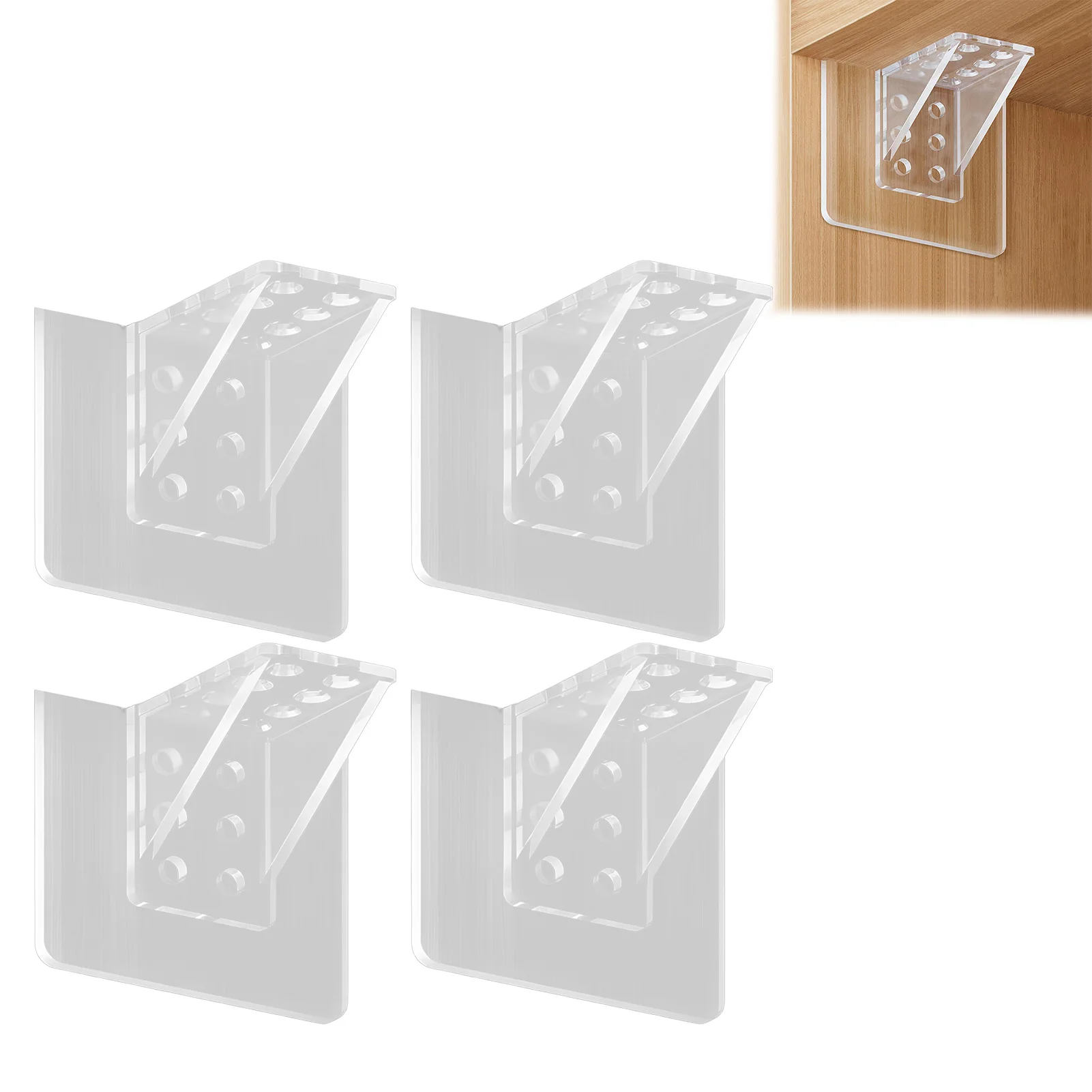 Shelf Support Pegs Heavy Duty Cabinet Board Holder for Kitchen Organizers No Drilling Adhesive Bracket Stable Storage
