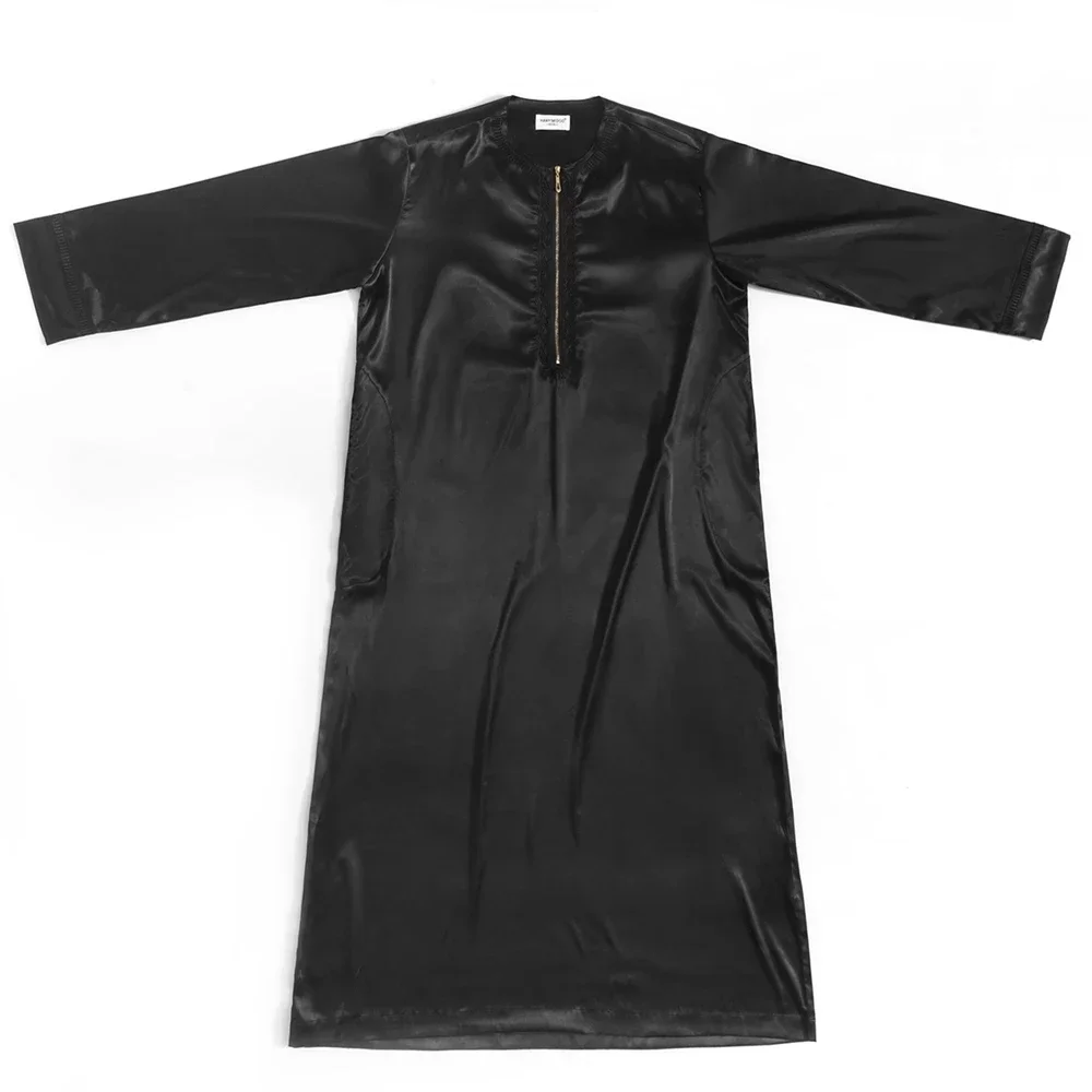 Thoub Medio Oriente Uomini Jubba Thobe Abito arabo saudita Abbigliamento islamico musulmano Costumi tradizionali Ramadan Abaya Abaya Maxi abito