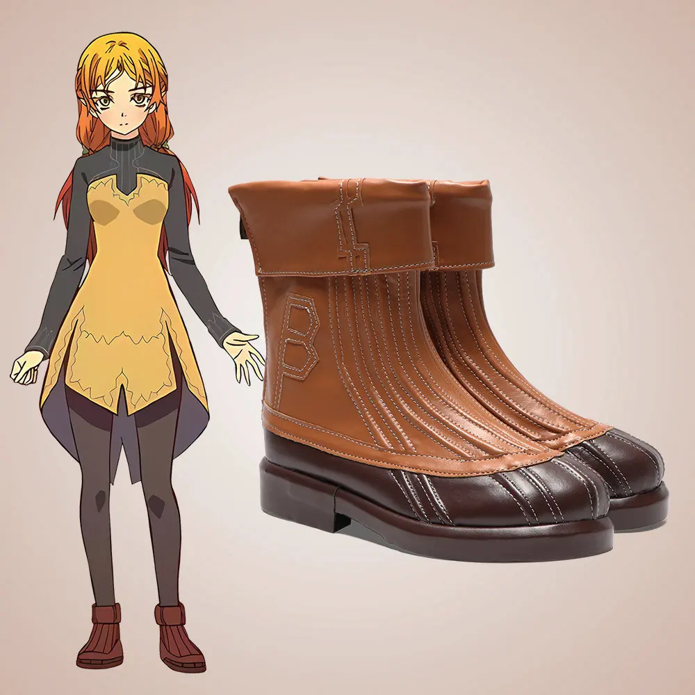 Anime Uncle from Another World Sui Cosplay Shoes Brown Short PU Leather Boots For Halloween Carnival
