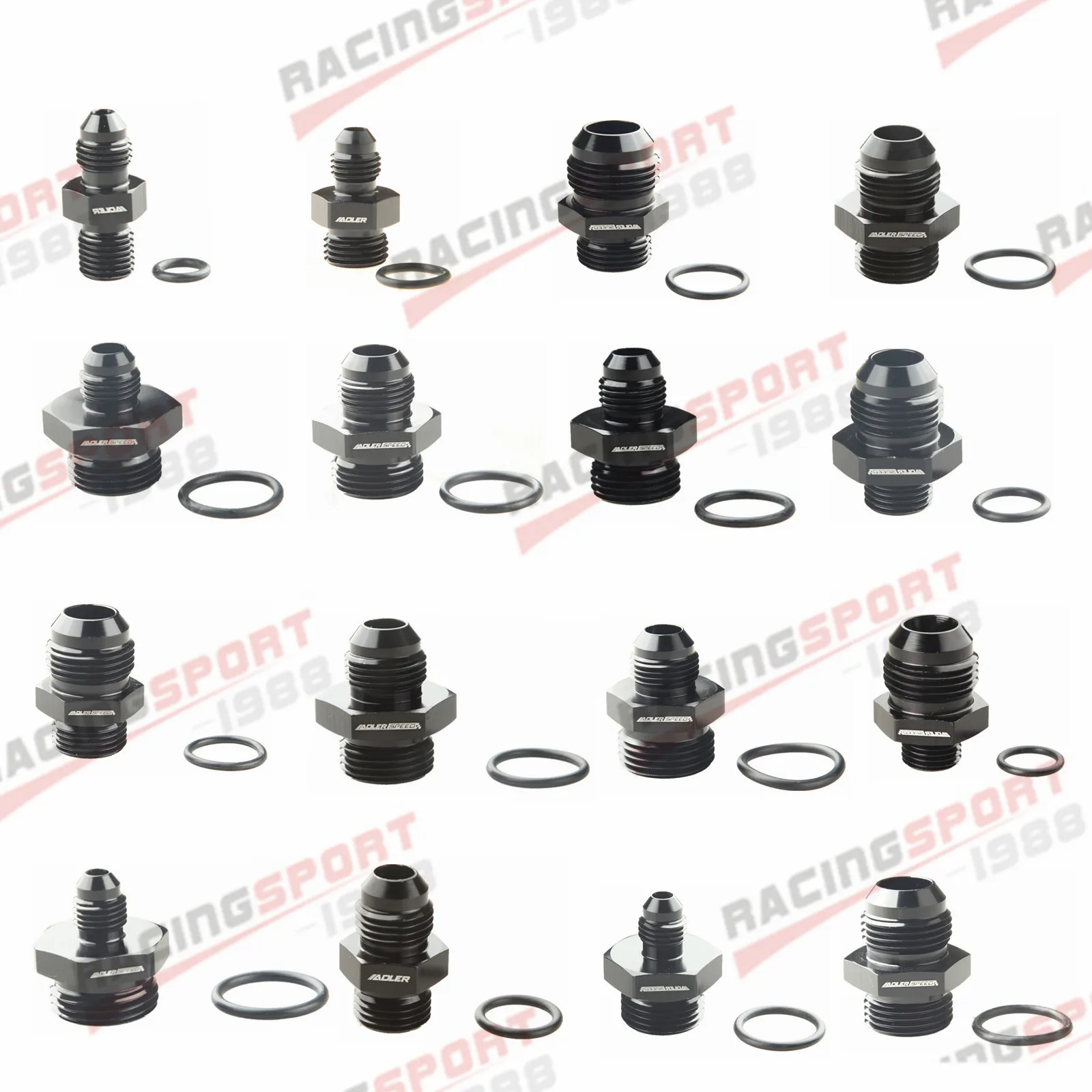 AN3 AN4 AN6 AN8 AN10 AN12 AN16 ORB Fuel Line Hose Fitting Male Adapter AN to AN w/ O-Ring