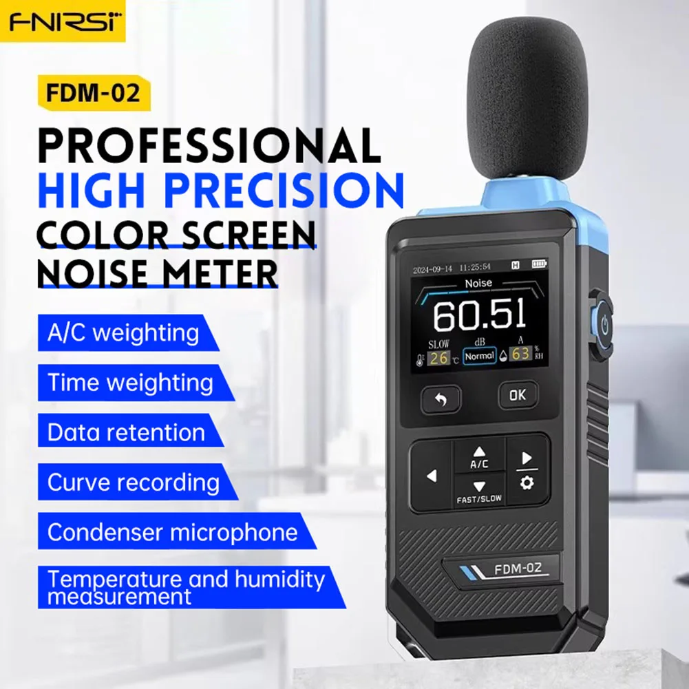 

FDM-02 Digital Noise Meter High Precision 30dB-130dB A/C Weighted Decibel Meter Handheld Decibel Measuring Instrument