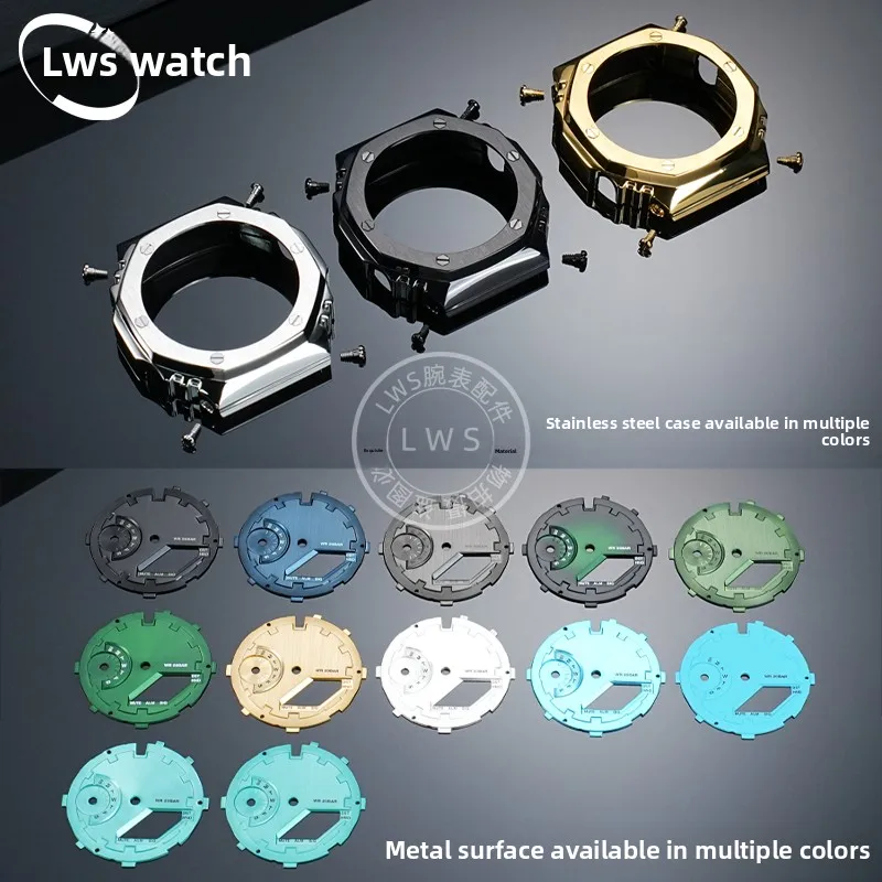 Accessori per orologi fai da te per Casio farmhouse rovere GA2100 Modifica cassa dell'orologio Guscio interno Orologio puntatore in cristallo Accessori per orologi