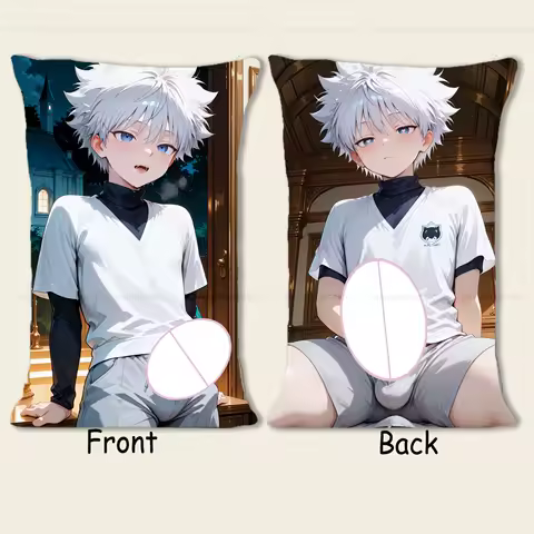 R18+ Dakimakura Anime Killua Zoldyck Pillow Cover Sofa Cushion Double-side Print Throw Pillow Case 40X60cm