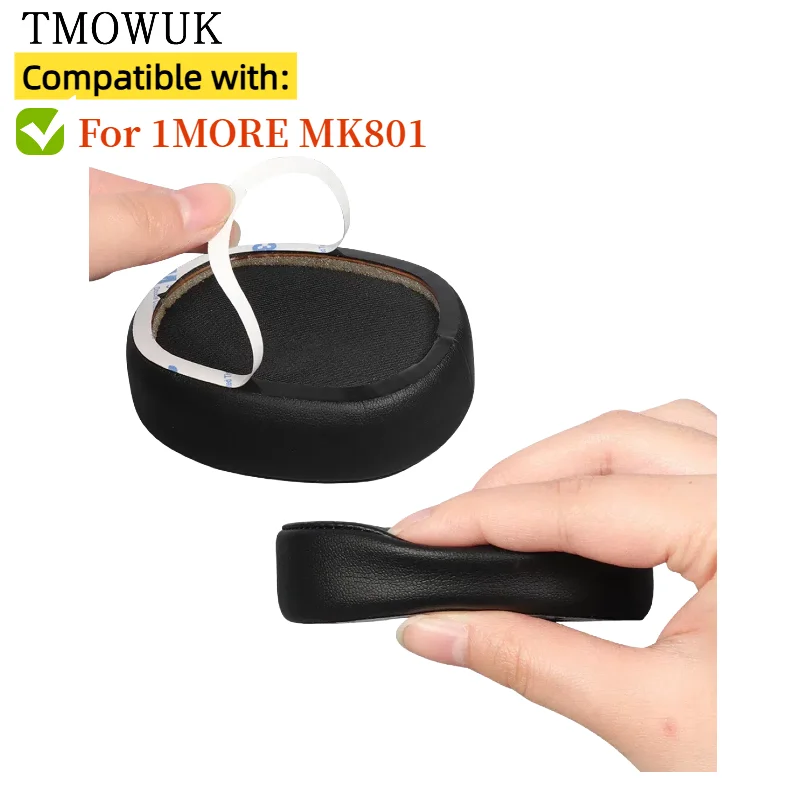 

For 1MORE MK801 Headphone Earpad Soft Protein Leather Memory Foam Sponge Cover Repair Parts Earphone Sleeve Durable Ear Pads