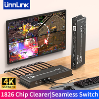 Unnlink 4K HDMI Quad KVM MultiViewer 4x1 Seamless Switch 4 Ports Mouse Keyboard Synchronous Controller Hot Key Switching