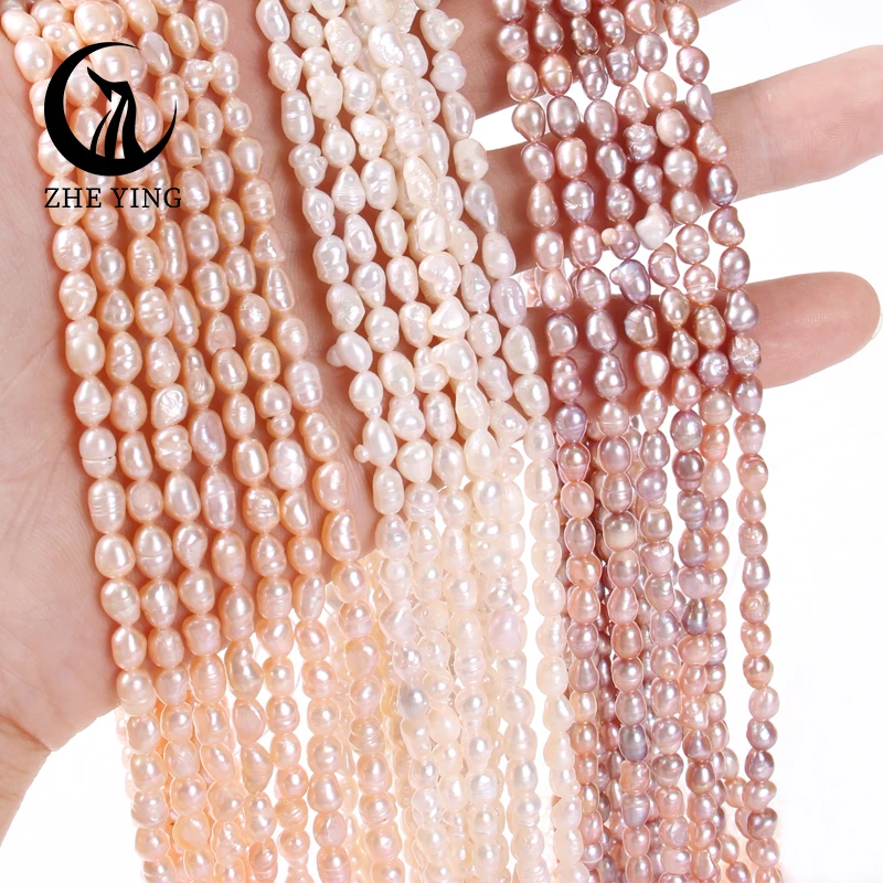 Natural 4/5/6/8/9 MM Freshwater Pearl Round Rice Shape Beads Irregular Loose Bead for Jewelry Making Charm DIY Necklace Bracelet