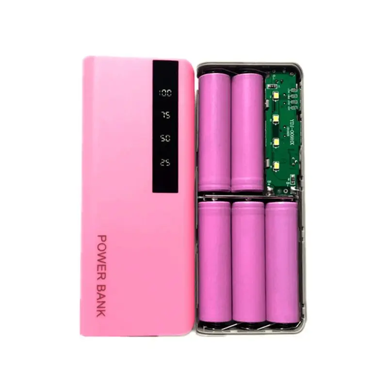 5x18650 Power Bank Pojemnik na baterie Podwójna ładowarka USB do telefonu komórkowego DIY do obudowy Uchwyt do ładowania z cyfrowym wyświetlaczem