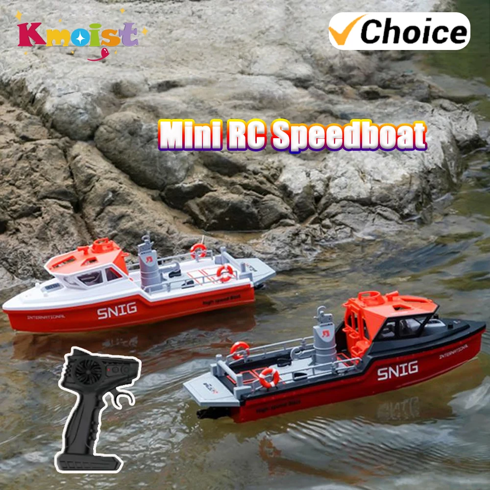 

2.4G 1/32 Mini Remote Control Rescue Ship 8km/h High Speed RC Boat Kids Simulation Model Tugboat Towboat Toys Gifts for Children