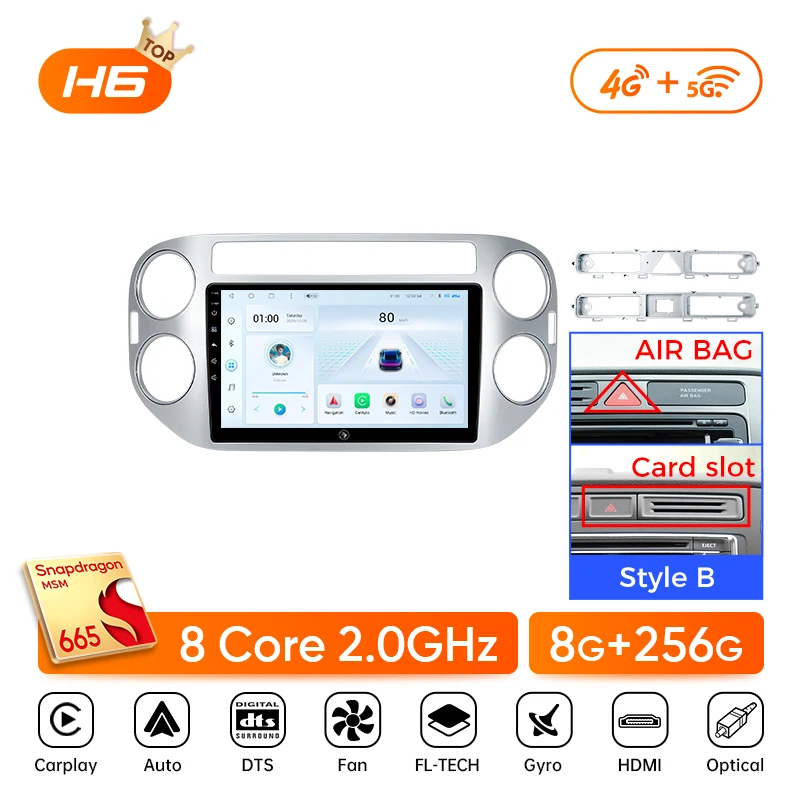 Ainavi autoradio voor Volkswagen VW Tiguan 2006 2010 2016 Golf Plus draadloze Carplay Android Auto autoradio multimediaspeler
