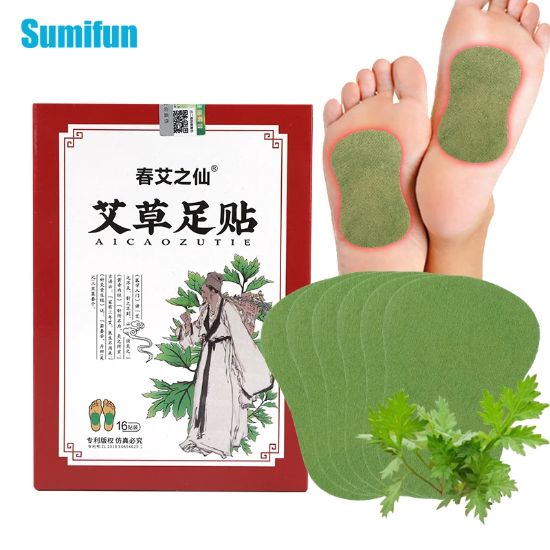 

16pcs/box Foot Detox Patches Relieve Stress Help Sleeping Body Toxins Cleansing Weight Loss Foot Care Wormwood Ginger Detox Pads