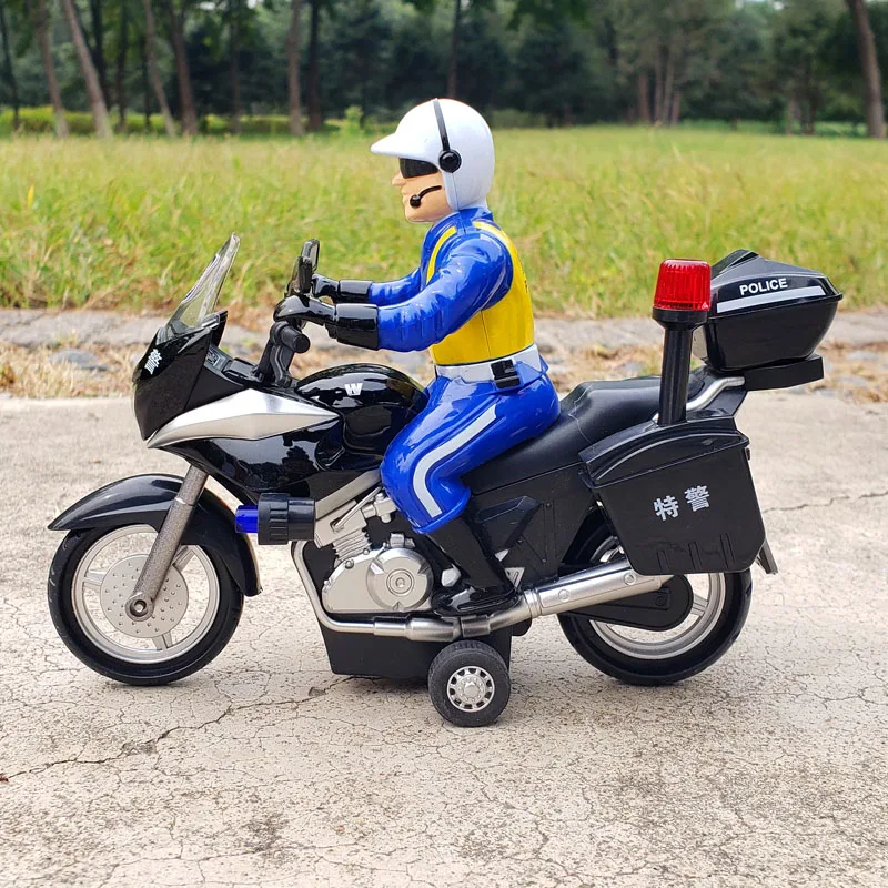 1:12 City Patrol Police Motorcycle Model Simulation Toy Alloy Motorcycle Car Model With Sound and Light Collection Kids Toy Gift