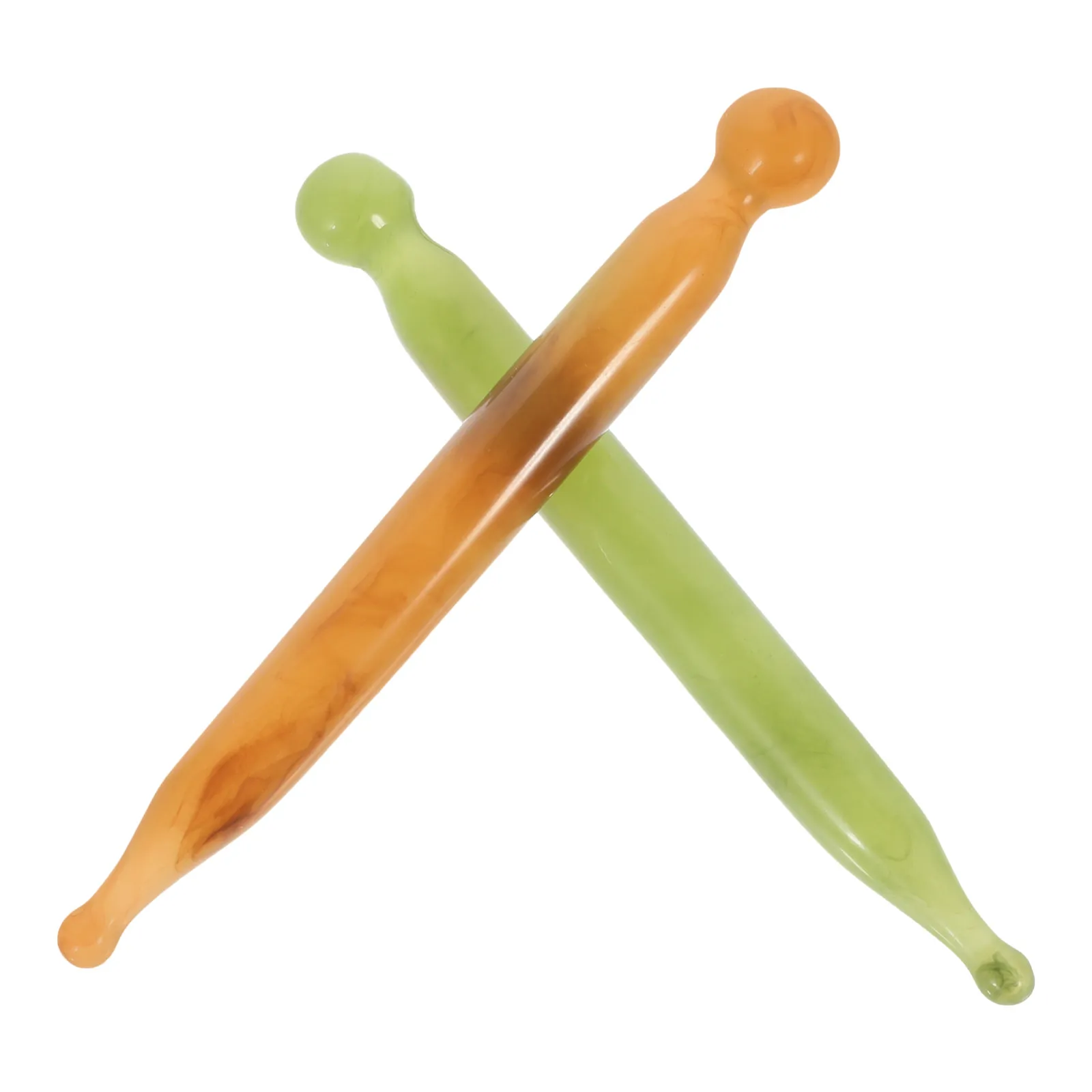 

2Pcs Resin Gua Sha Massage Stick Portable Acupressure Tool for Face Body Neck Shoulders Back Legs Feet Relaxation Travel Home