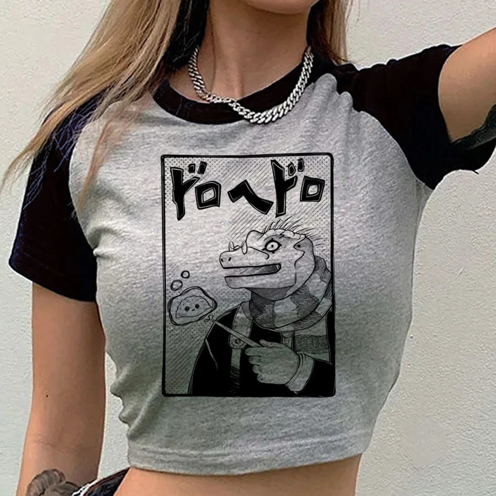 Dorohedoro crop top girl streetwear baddie dollette t-shirt emo meme korean fashion vintage cute view 4