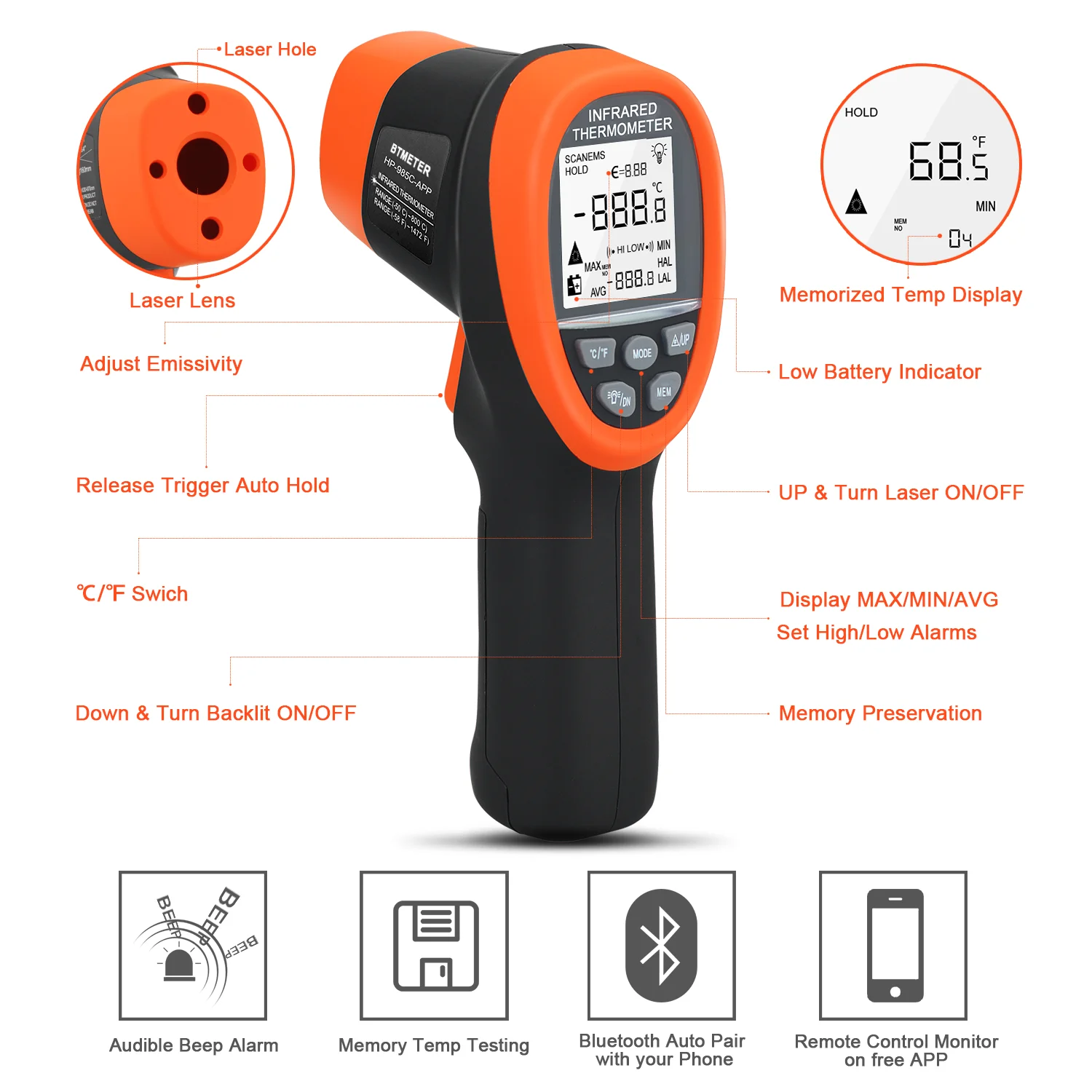 IR Thermometer with APP & Blue - Home Cooking App review and price