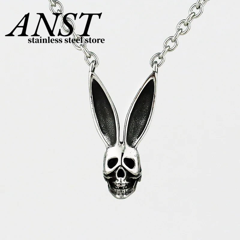 EngraveName Trendy Rabbit Pendant Necklace Man Women Stainless Steel Charm Pendant Necklaces Fashion Animal Jewelry Couple Gift