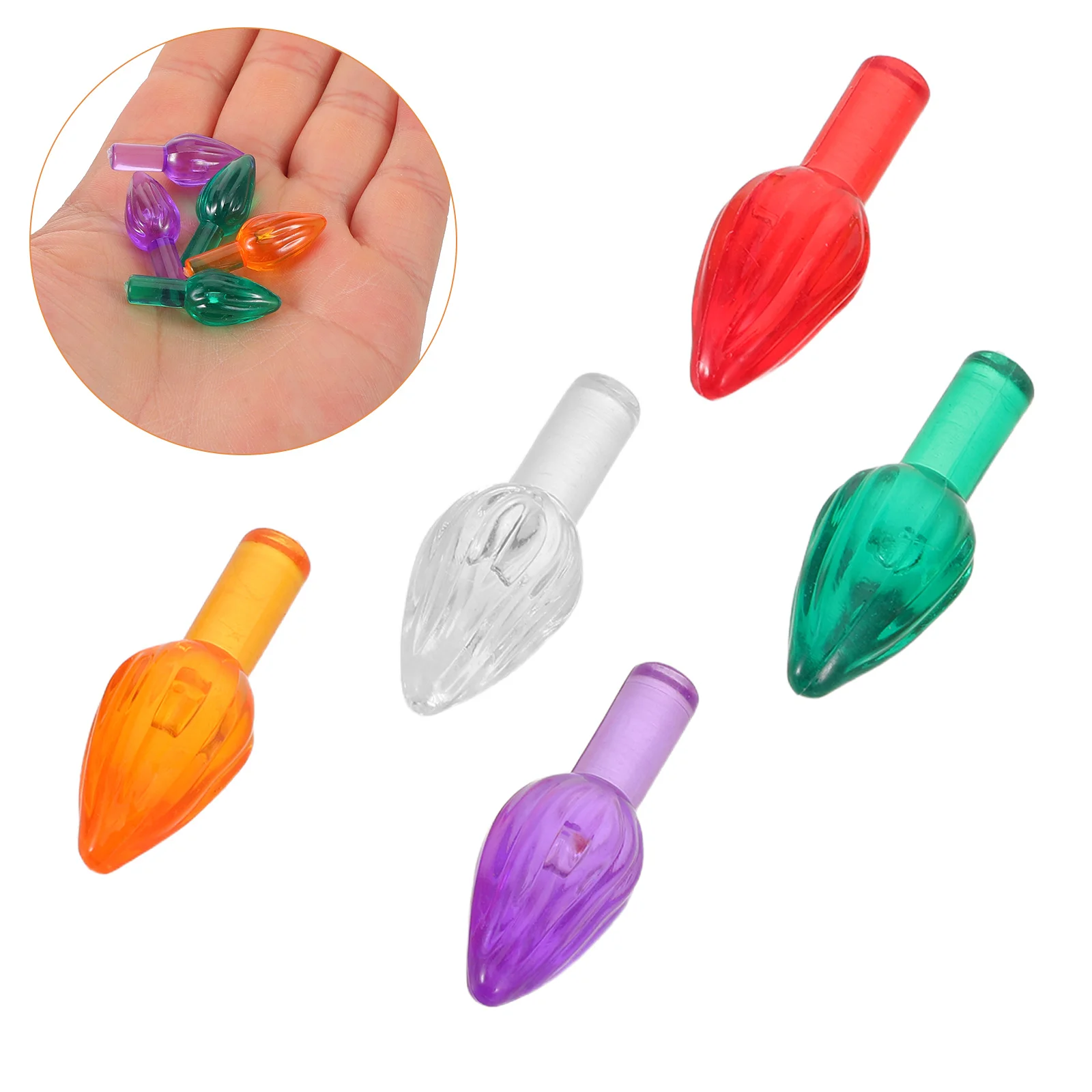 

100Pcs Ceramic Christmas Tree Lights Colorful Multi-Color Twist Bulbs Replacement Plastic Ornaments DIY Holiday Decor